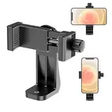 Lammcou Stativhandyhalterung Handy Stativ Adapter Zubehör für Stativ Selfie Stick Einbeinstativ, vertikale und horizontale Handy-Halter Tripod Smartphone Clip Mount