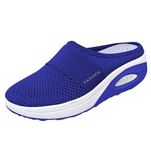 Sneaker Damen Hinten Offen Sportschuhe Damen Slipper Freizeitschuhe Atmungsaktiv Turnschuhe Flache Sohle Fitnessschuhe Mit Luftpolster Slides rutschfest Slippers Bequeme Schlappen Geschlossen