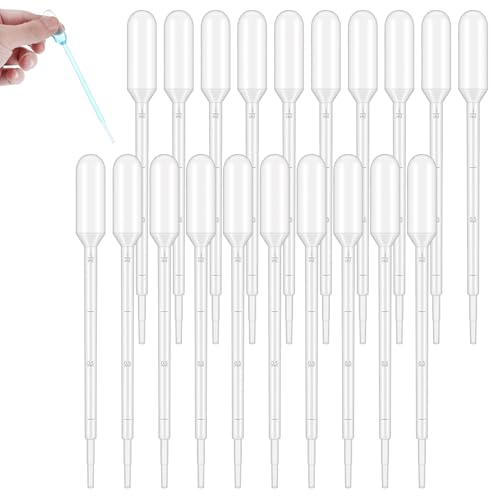 GEEHUA 20 Stück Einwegpipetten aus Kunststoff, 1 ml Transferpipetten Messpipette, Einwegpipetten, Tropfer, geeignet für den naturwissenschaftlichen Unterricht zu Hause, Laborexperimente, DIY-Kunst