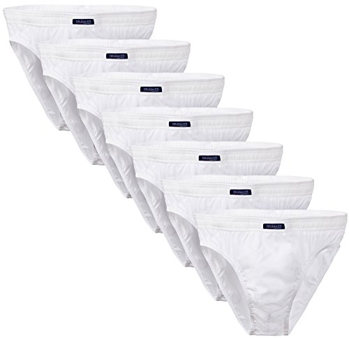 BRUBAKER 7er Pack Herren Slips 100% Baumwolle Weiss Gr. M