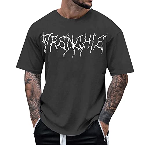 Generisch Oversized Tshirt Herren Kurzarm mit Rundhalsausschnitt Sommer Baumwoll Männer Tops Herren Tshirt XXL