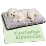 Decke für Kleine Hunde & Katzen 60x45cm - Leitet Wärme ab - Weich & Kuschelige Decke mit Kühleffekt - Waschbarer Bezug - Mit Rutschfester Unterseite