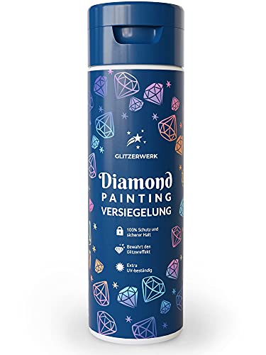 Glitzerwerk Diamond Painting Versiegelung, Durchsichtig - Für strahlend glitzernde Bilder & festen Halt deiner Steinchen - 250 ml