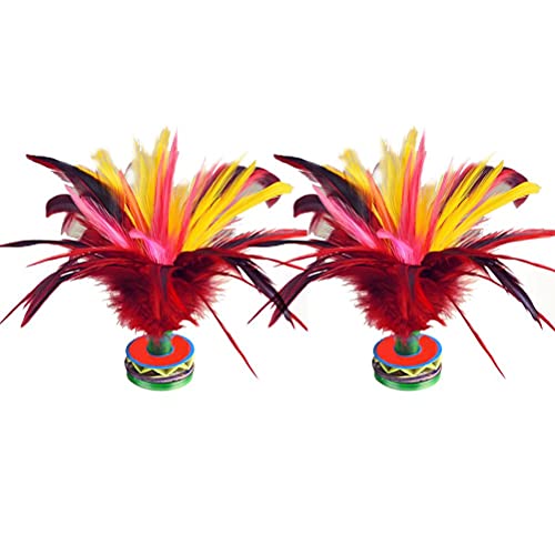 DKaony Shuttlecock, Bunte Chinesische Jianzi Kicking Shuttlecocks Kinder und Erwachsene, Federfußball Foot Exercise Sports Game 2 Stücke