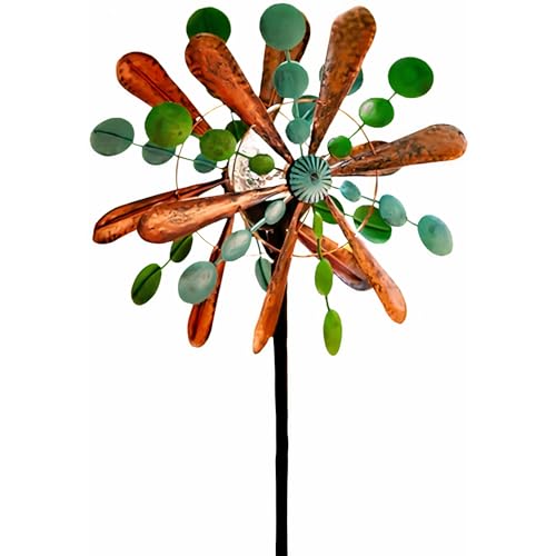 Solar-Windspiel Aviator3, 190,5 cm, mehrfarbig, saisonale LED-Beleuchtung, solarbetriebene Glaskugel mit kinetischem Windkreisel, doppelte Richtung, für Terrasse, Rasen&Garten, LED-Farbwechsel