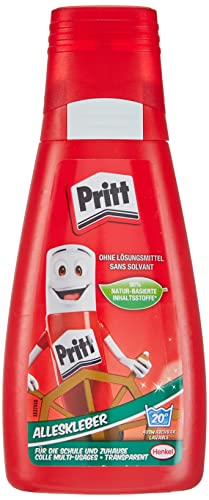 Pritt Alleskleber, schnell trocknender Kleber mit einfacher Anwendung, lösemittelfreier Flüssigkleber für Kinder, 100 g weißer Bastelkleber für viele Bastelmaterialien, 9H PAKA2