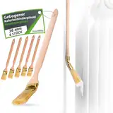 ToolSpace Heizkörperpinsel Winkelpinsel 6 Stück Eckpinsel Langer Stiel 34cm Holzgriff Heizungspinsel Naturborsten Pinsel Lang Stiel Gebogen Heizkörperpinselset 36mm für Schwer Zugängliche Stellen DIY