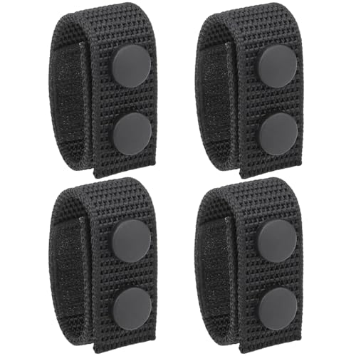 IHLOOTD Belt Keeper Polizei 4 Stück Gürtelschlaufe mit Druckknöpfen Gürtelschlaufen zum Annähen Taktischer Gürtel Zubehör Outdoor-Sportgürtel
