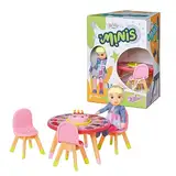 BABY born Minis Geburtstags-Spielset mit Minis-Puppe Lea, Geburtstagstisch und Stühlen, 906170 Zapf Creation, Weiß