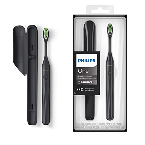 Philips One elektrische Zahnbürste mit USB-Ladung, Schattenschwarz, HY1200/06