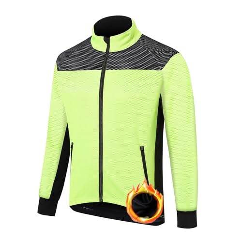 UGLY FROG Herren Fahrradjacke, wasserdicht, Winddicht, Thermofleece, Fahrrad, Jersey, MTB, Fahrrad, Reiten, Rennen, Herbst, Winter, Jacke, Mantel, geeignet für Radfahren, Laufen, Bergsteigen XL