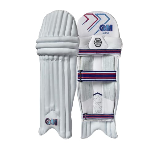 Gunn & Moore GM Cricket-Schlagpolster | Mana Ambi | Traditionelle Baumwolle & Stock | Junior beidhändig tragbar – 34,9 cm | Gewicht ca. 1,39 kg | 1 Paar | Weiß