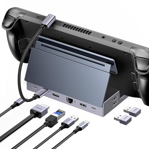 UGREEN Steam Deck Dock 9-in-1 Dockingstation 4K@60Hz HDMI 10Gbps USB Ports Verstellbarer Ständer Kompatibel mit Steam Deck OLED, ASUS ROG Ally X, Legion Go, MSI Claw, iPad Air/Pro, MacBook Pro M4 usw.