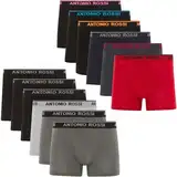 ANTONIO ROSSI (12er-Pack) Herren-Boxer-Hipster - Herren-Boxershorts Multipack mit elastischem Bund - Atmungsaktive, weiche Boxershorts für Männer für den Alltag