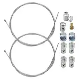 Fengshengli Kupplungszug Reparaturset, 2 Stück 2 Meter Universal Reparaturset Bowdenzug Seilzug Gaszug Schaltzug Kupplungszug mit 9X Nippel für Fahrrad Roller Mofa Moped(Ø1.5mm, Ø1.2mm)