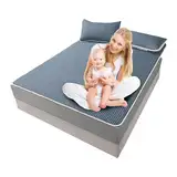 Sommer-Schlafzimmer-Bettmatte – Cool Sensation Seiden-Schlafmatte, 180x200cm kühle Sommer-Bettmatte, Haushalts-Eisseidenmatte, einfacher Stil, doppellagige Sommer-Schlafmatte für Zuhause, Schlafzimmer