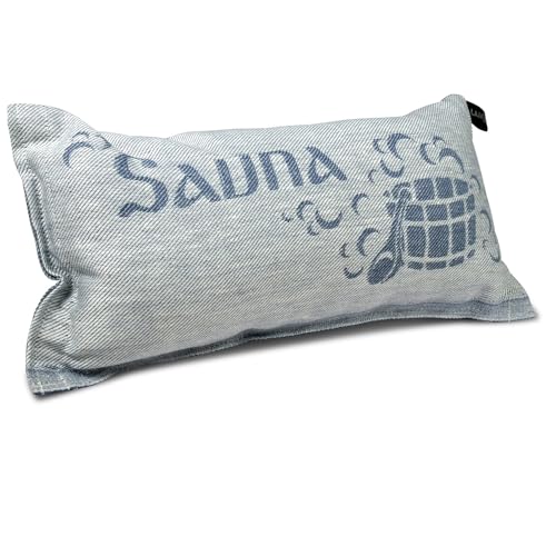 POOL Total Jokipiin Premium Saunakissen 40 x 22 cm - 100% Made in Finland - Reisekissen Ökotex Leinen Baumwolle Wellness Nackenstütze Lieblingskissen Kopfstütze (1x Kouvola)