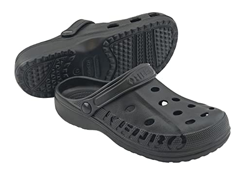 Kenbo Clogs Gartenschuhe Badeschuhe Pantoletten Hausschuhe Freizeit Praxis Gr. 36-49 (Black, eu_Footwear_Size_System, Adult, Numeric, medium, Numeric_48)