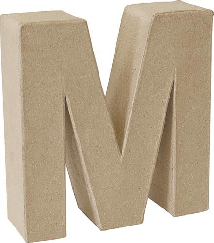 Papp-Buchstabe 17,5x5,5cm Pappartikel Pappart Bemalen Basteln Dekorieren Braun Pappmaché (M)