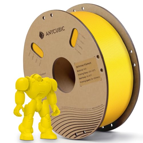 ANYCUBIC PLA Filament 1.75mm 1KG Lebendiges Gelb, 3D Drucker Filament, Filament-3D-Druckmaterialien RFID für Intelligentes Drucken