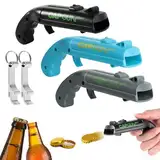 3 Stück Cap Gun mit 2 Flaschenöffner Schlüsselanhänger, Flaschenöffner Lustig, Cap Gun Flaschenöffner Pistole, Kronkorken Pistole, Firing Cap Opener, Bier Zubehör für Zuhause Bar Party