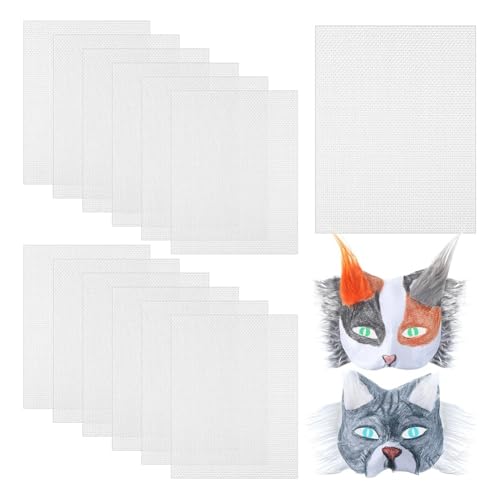 Juqoyue 12-Teiliges Augennetz-DIY-Maskenmaterial-Set, Kunststoff-Augennetzblätter für DIY-Bastelarbeiten, zum Herstellen Von Trennwänden, Maskenzubehör-Set,