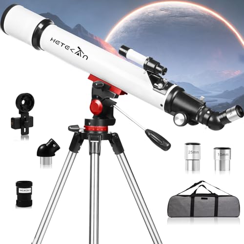 HETEKAN Teleskop, Teleskope Astronomie für Erwachsene,70 mm Öffnung und 700 mm Brennweite (28x-210x), Profi Refraktor-Teleskop für Kinder und Anfänge,it AZ-Halterung, für Planeten- und Mondbeobachtung