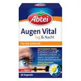 Abtei Augen Vital Tag und Nacht - mit Vitamin A, Lutein, DHA und Zeaxanthin - für den Erhalt der Sehkraft - hochdosiert, glutenfrei, laktosefrei - 30 Kapseln