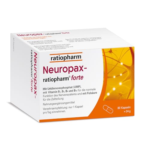 Neuropax-ratiopharm® forte: Die Unterstützung für die körpereigene Nerven-Regeneration mit 5 B-Vitaminen. Und Uridinmonophosphat (UMP), 80 Kapseln