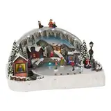 Home & Styling Bewegliche Weihnachtsszene Eislaufbahn