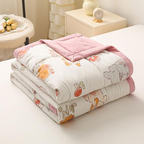 DOTBUY-SHOP Bettüberwurf Steppdecke, Niedliche Drucke Tagesdecke Baumwolle Leichte Tagesdecken mit Präge Wohndecke aus Gesteppt Bettdecke für Einzelbett Doppelbett (Katze,120x150cm)