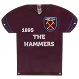 West Ham Football Club Official Shirt Shaped Metal Sign Wall Hanging Crest Badge