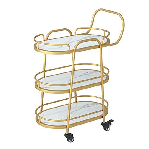 Barwagen mit Metallrahmen, 3 Etagen, mit Rädern, für Zuhause, Küche, Aufbewahrung, Servierwagen für Wein und Handwerk, Bierausstellung