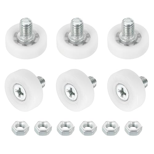 QUARKZMAN Rollen aus Nylon für Schubladen, Schrank-Schubladenrollen-Ersatzräder Lager 19mm Schubladen-Positionierungsrolle Schienenführungen mit Muttern für Möbelteile Schrank 6 Stück