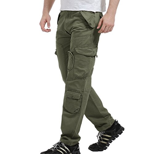 AYG Cargo Hose Herren Mens Cargo Pants(Grass Army Green,33)