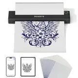 MUNBYN Tattoo Drucker Bluetooth Stencil Drucker Tattoo Printer für Haut Tattoodrucker mit 10 Blatt A4 Tattoo Transferpapier Thermodrucker Tattoo für Anfänger, Kompatibel mit Android iOS Mac