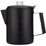Coletti Bozeman Camping-Kaffeekanne – Schwarze Perkolator-Kaffeekanne – Reiner Edelstahl mit schwarzer Beschichtung – Camping-Kaffeemaschine – Spülmaschinenfest, Aluminiumfrei (9 Tassen)