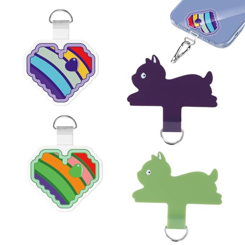 Naapesi 4 Stück Handykette Pads, Telefon Patch, Handykette Zubehör, Handy-Tether Tabs, Tragbar Lanyard Patch, Leicht und Reißfest, für die Meisten Smartphones Verhindert Herunterfallen.