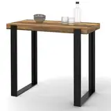 IDMarket - Bartisch Phoenix dunkles Holz, Antik-Optik, Schwarz, 113 cm