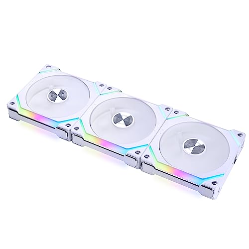 Lian Li PC Lüfter 120mm UNI FAN SL120 V2 RGB PWM - PC Fan - L-Connect 3-Software - 32 RGB-LEDs - Gehäuse Lüfter - RGB Lüfter 120mm - Gehäuselüfter 120mm - Lüfter PC - PC Lüfter RGB – Weiß