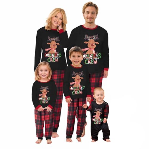 Solutra Weihnachts Pyjama Familie Set, Weihnachtspyjama Familie Set Weihnachts Schlafanzug, Weihnachten Nachtwäsche Partner für Damen Herren Kinder (Herren,L)