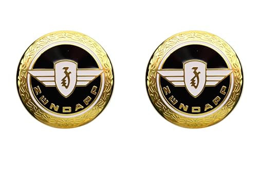 BISOMO Set - 2 x Zündapp Emblem, Tankemblem, 65 mm, Blanko, Gold & Schwarz, Selbstklebend, Für Tank