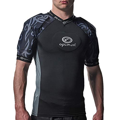 Optimum Razor Rugby Oberteil mit Schulterschutz, schwarz / silber, L