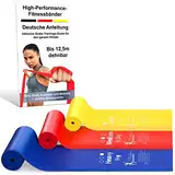 MINDFUL POWER® Fitnessbänder 2,5m, Extra Lange Widerstandsbänder[3er Set], Gymnastikband elastisch bis 12,5m - Ideale Fitnessband für alle Übungen