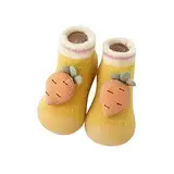 Generisch Baby Mädchen Tier Socken Schuhe Kleinkind WarmThe Floor Socken rutschfeste Prewalker Schuhe Kinder Schuhe Mit Leuchtender Sohle (Yellow, 22.5 Toddler)