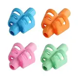 CPJJ Schreibhilfe Stifthaltung, Schreibhilfe für Stift Kinder,pencil grips for kids,Ergonomische Bleistift Griffe Silikon,Schreiben Haltungskorrektur Werkzeug für Bleistifte(4 Farben), 4 Stück