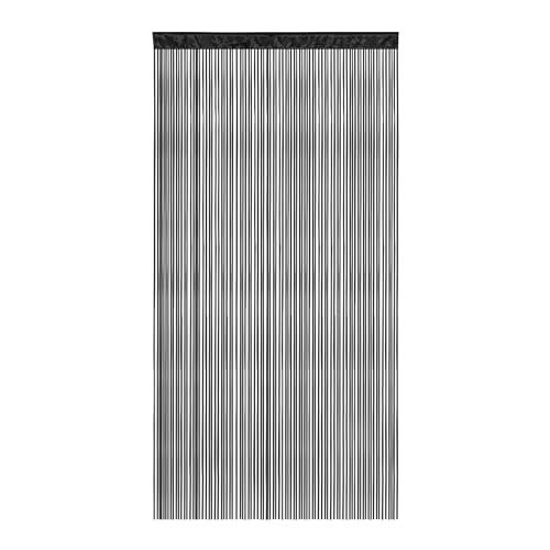Victoria M. Leonora Fadenvorhang Fadengardine Türvorhang Insektenschutz, mit Durchzugstunnel, Waschbar, Kürzbar, 100 x 245cm, Schwarz