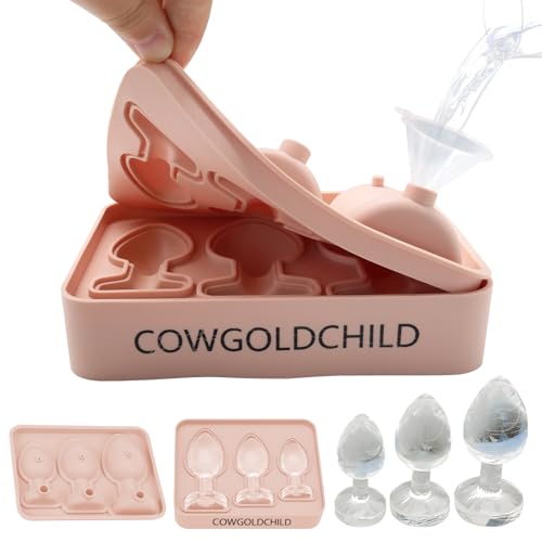 CowGoldChild Eiswürfelform Silikon mit Deckel - Eiswürfelbehälter Ice Cube Tray Silikonform Eiswürfel Lustig Gefrierform Lustige Whiskey Kaffee Cocktail Partygeschenke für Erwachsene