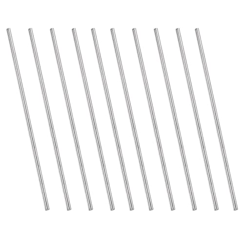 Fhioevt 10 Stück Edelstahlstäbe 4mm x 300mm Rundstahl Metallstange Edelstahl Rundstangen 304 Solide Rundstab Edelstahlstangen für Modellautos, Garten Dekoration, DIY Handwerk