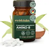 VIKTILABS - AMINO 8 | Aminosäuren Komplex hochdosiert - 998mg pro Pressling | EAA Vegan | Alle 8 essentielle Aminosäuren (L-Tryptophan, l-Lysin ...) |100% natürliche Inhaltsstoffe | 3x 150 Tabletten